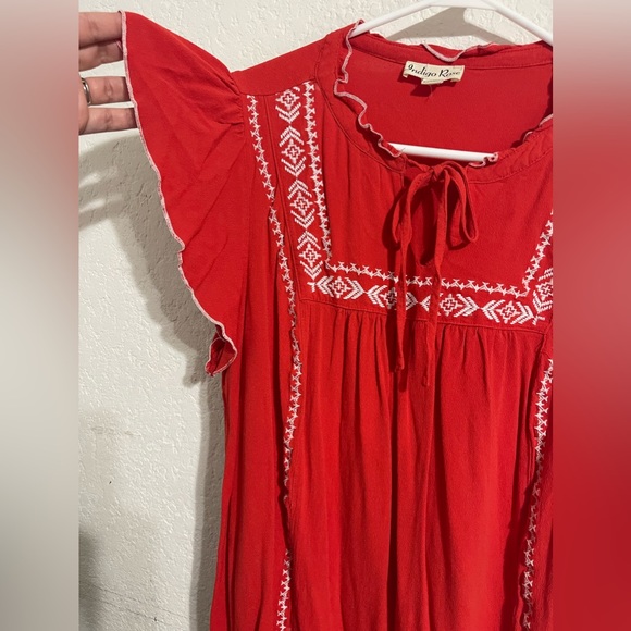 Indigo Rose Womens Plus Mexican Style Blouse - Picture 2 of 5